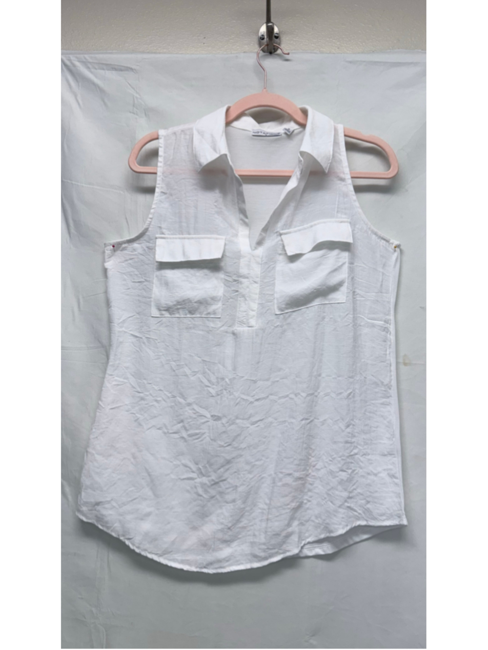 Women's Notations Sleeveless Blouse White Size M